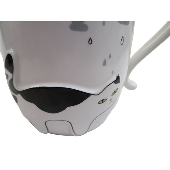 Black and White Cat Under Rain Clouds Pet Diary Mug Unmarked Unsigned EUC - Picture 4 of 13